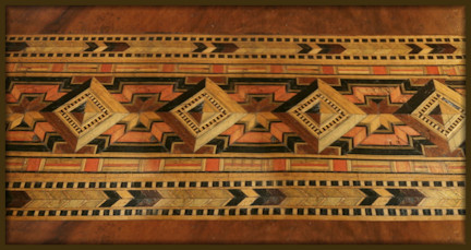 Decorative design work on lid